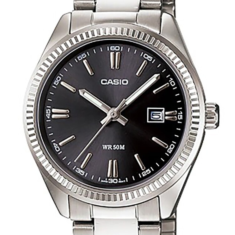 商品Casio|卡西欧（CASIO）手表 指针系列简约石英防水女表 钢带LTP-1302D-1A2-黑盘-LTP-1302D-1A2,价格¥267,第3张图片详细描述