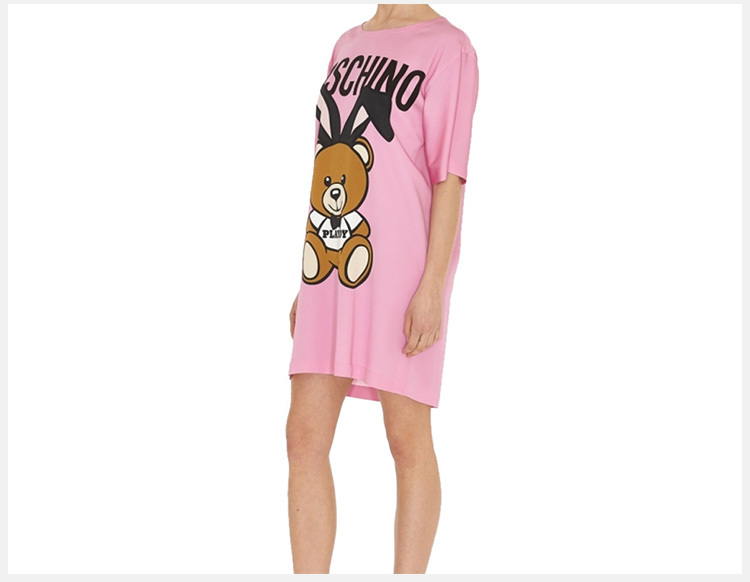 商品[国内直发] Moschino|Moschino 莫斯奇诺 女士粉色小熊图案T恤式连衣裙  EV0429-565-1208,价格¥2452,第5张图片详细描述