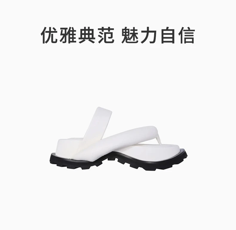 商品Jil Sander|JIL SANDER 白色女士露趾平底拖鞋 JS36046A-15002-101,价格¥4454,第1张图片详细描述