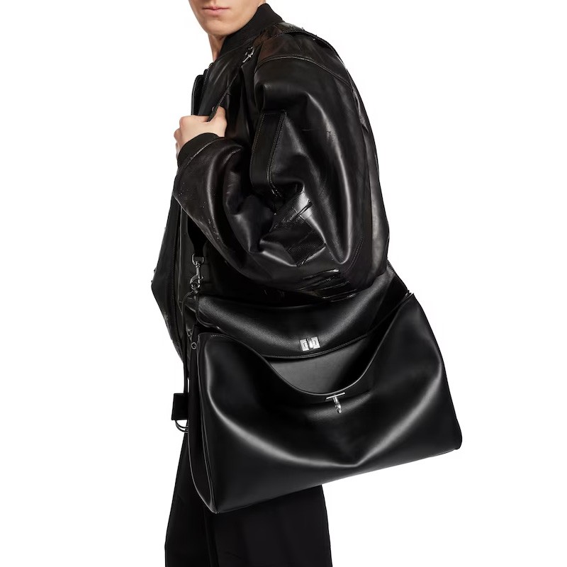 商品Balenciaga|巴黎世家男士光滑黑色小牛皮 Rodeo 邮差包 8218872ABOX1000,价格¥27103,第15张图片详细描述