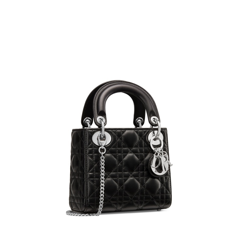 商品Dior|迪奥 Lady Dior系列女士黑色羊皮手提包 M0505PNGE_M900,价格¥38609,第7张图片详细描述