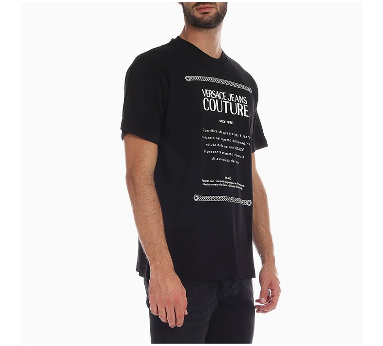 商品[国内直发] Versace|VERSACE JEANS 黑色男士T恤 B3GUA7TF-30171-899,价格¥925,第5张图片详细描述