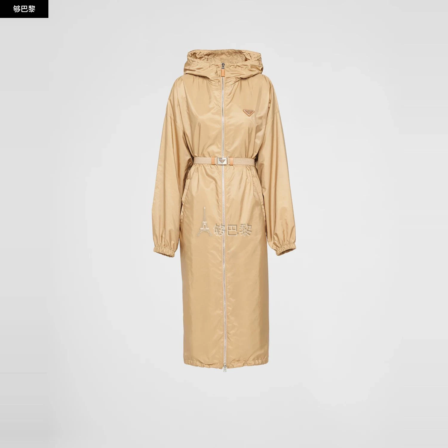 商品Prada|【预售】 普拉达 25春夏 女士 风衣 Imperméable en Re-Nylon léger 292171_1WQ9_F0065_S_OOO ,价格¥17988,第3张图片详细描述