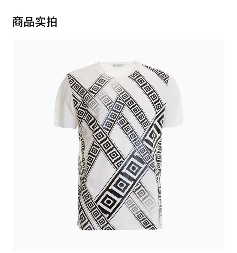 商品Versace|VERSACE COLLECTION 男士希腊字母印花T恤 V800683-VJ00351-V7001,价格¥464,第3张图片详细描述