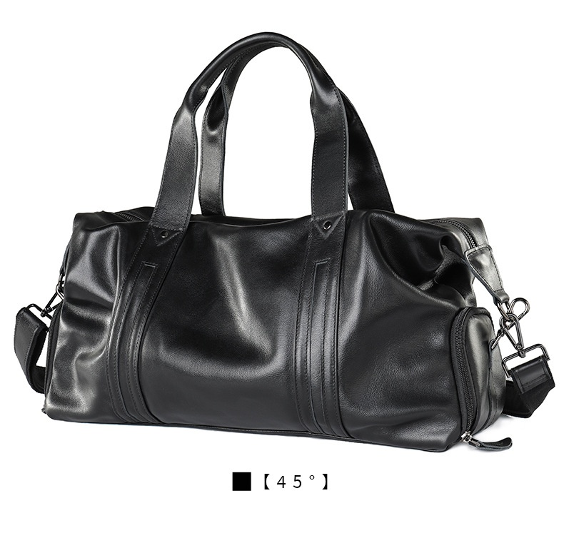 商品[国内直发] GLENVINTEN|格岚云顿时尚休闲真皮手提旅行包运动健身包大容量单肩包行李包包,价格¥657,第10张图片详细描述