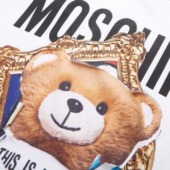 商品[国内直发] Moschino|斯奇诺 moschino 小熊T恤 白色 0703-0440-1001 白色 40码,价格¥728,第3张图片详细描述
