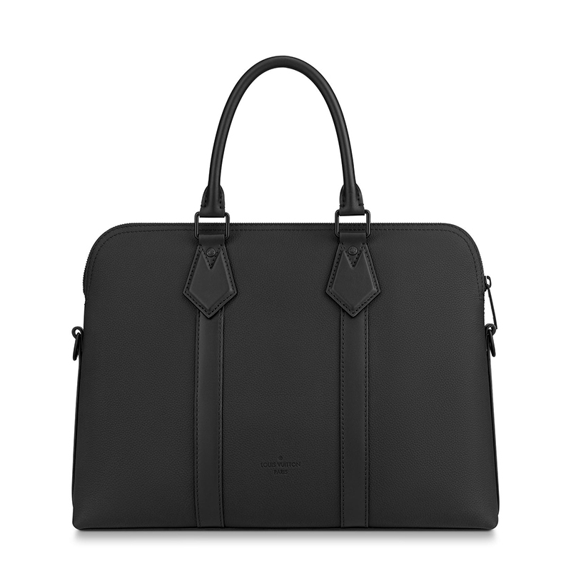 商品Louis Vuitton|预售10天 Louis Vuitton/路易威登 22春夏新款 男士黑色粒面小牛皮黑扣配可拆卸吊饰肩带拉链开合单肩斜挎手提公文包M59159,价格¥23320,第4张图片详细描述