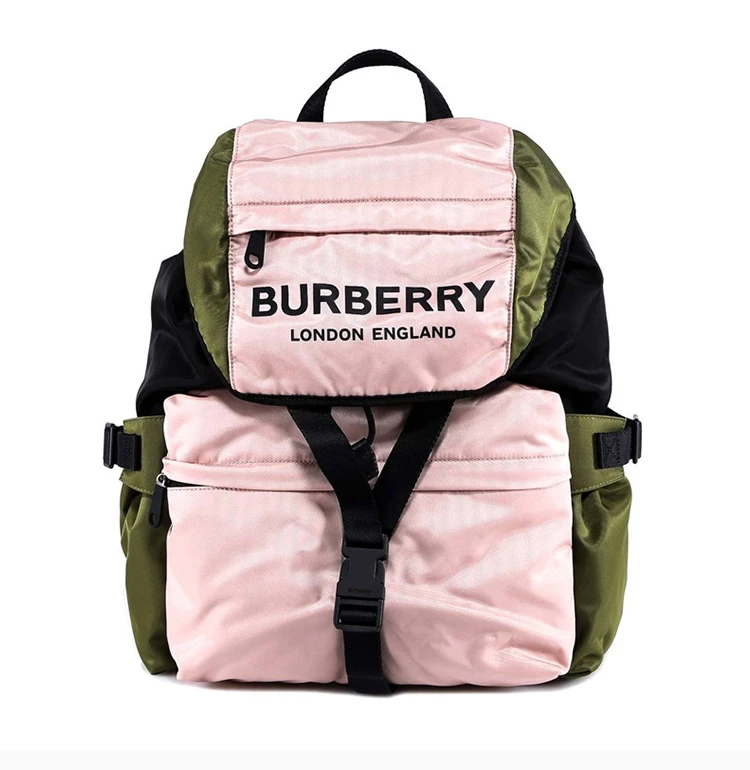 商品Burberry|Burberry 博柏利 女士Ylogo印花三色尼龙背包 8010502,价格¥5017,第4张图片详细描述