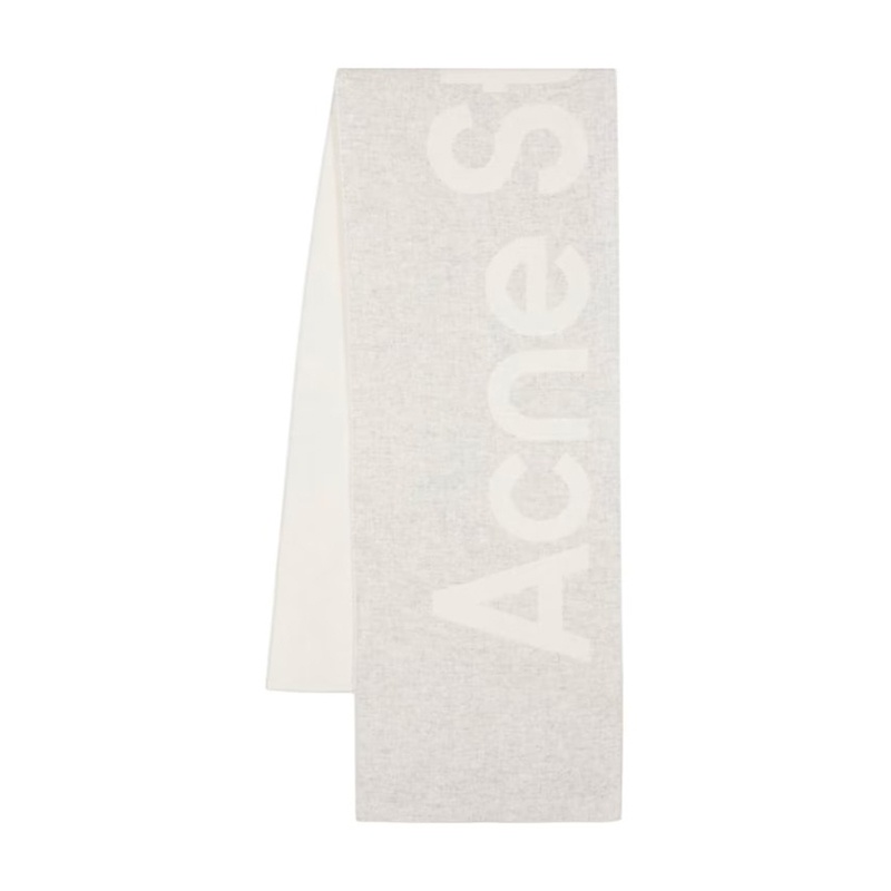 商品Acne Studios|ACNE STUDIOS 男女通用灰色羊毛制品牌提花徽标围巾,价格¥1113,第2张图片详细描述