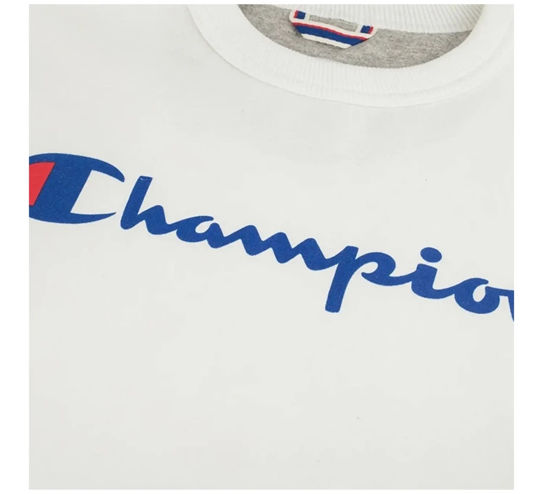 商品[国内直发] CHAMPION|CHAMPION 男士印花草写logo纯色加绒圆领卫衣 GF88H-Y06794-WHC,价格¥231,第6张图片详细描述