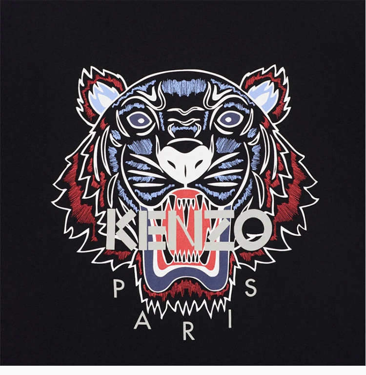 商品Kenzo|Kenzo 高田贤三 男士黑色虎头图案T恤 FA55TS0504YA-99,价格¥940,第6张图片详细描述