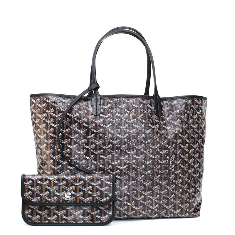 商品Goyard|高雅德 经典款 男女同款PM黑色经典印花帆布配可拆卸盖扣小袋手提托特包STLOUIPMLTY01CL01P,价格¥12717,第7张图片详细描述