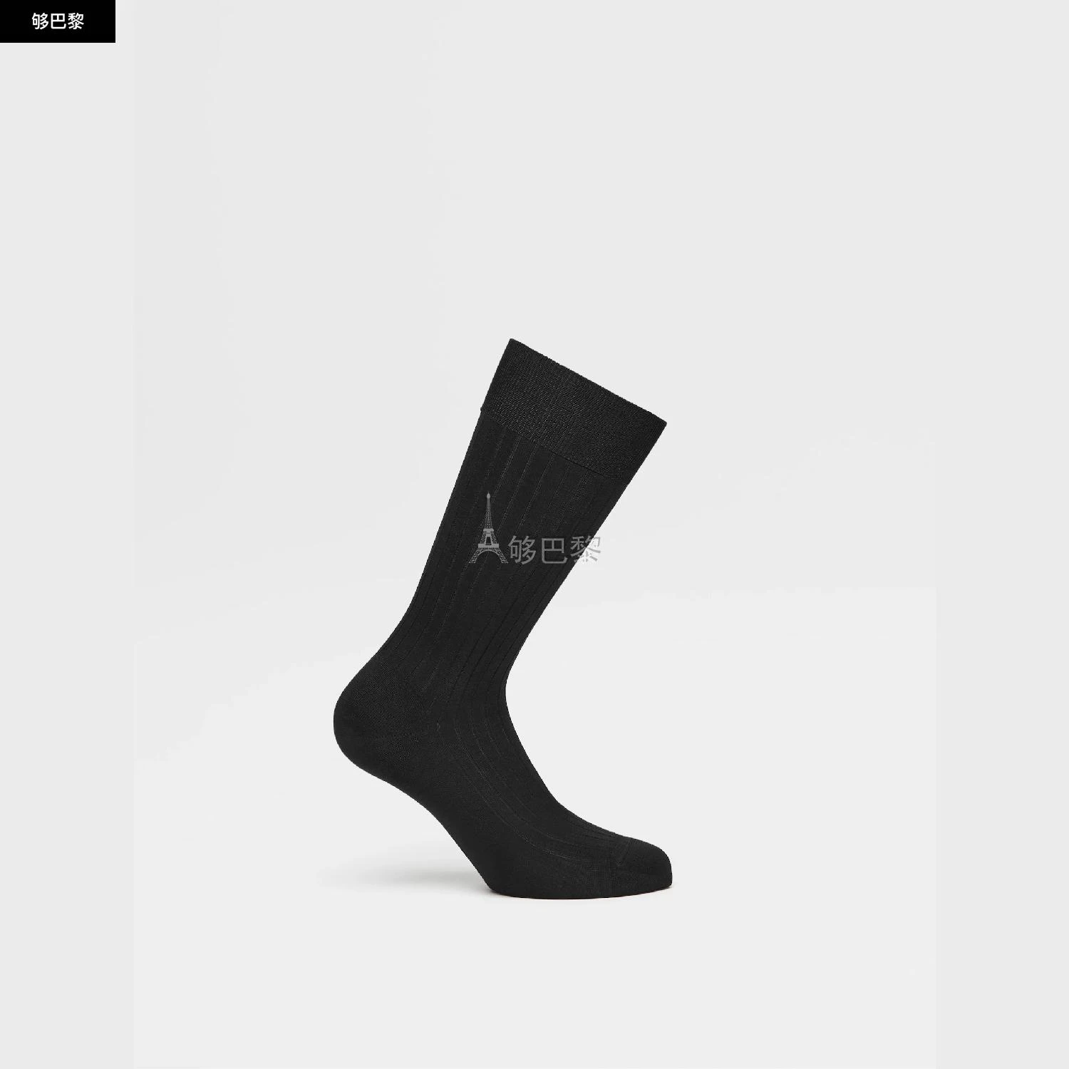 商品Zegna|包邮包税【预售7天发货】 ZEGNA杰尼亚 23秋冬 男士 袜子 Black Cotton Socks N4V40-011-001,价格¥468,第6张图片详细描述