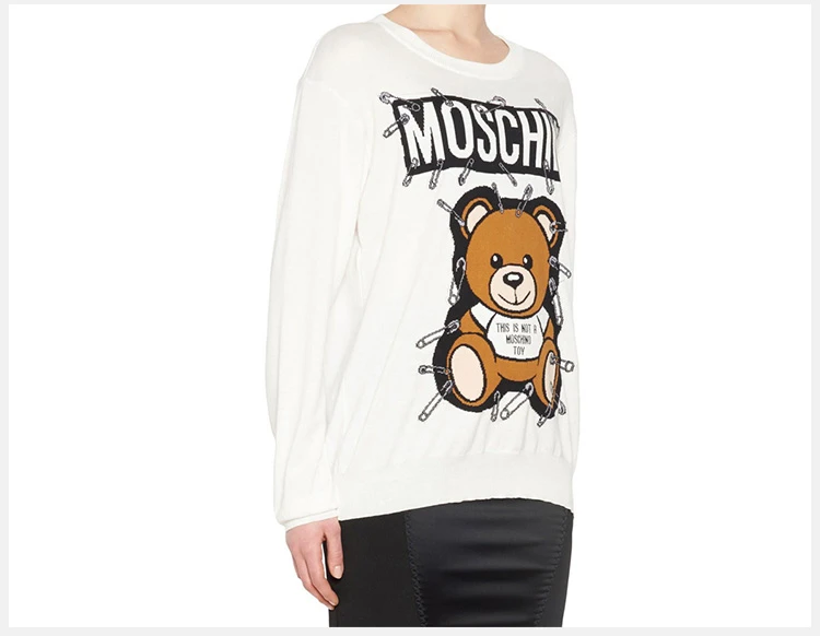 商品[国内直发] Moschino|Moschino 莫斯奇诺 女士小熊别针羊毛针织衫 EV0919-5501-1001,价格¥1763,第6张图片详细描述