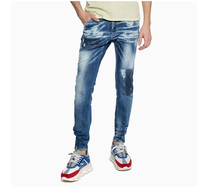 商品DSQUARED2|DSQUARED2 蓝色男士牛仔裤 S71LB0604-S30342-470,价格¥2730,第5张图片详细描述