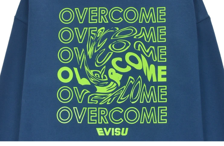 商品Evisu|【享贝家】（国内现货-QD）Evisu 福神 休闲正方字母圆领套头卫衣 男女同款 藏蓝 ET1UTS811BL,价格¥271,第6张图片详细描述