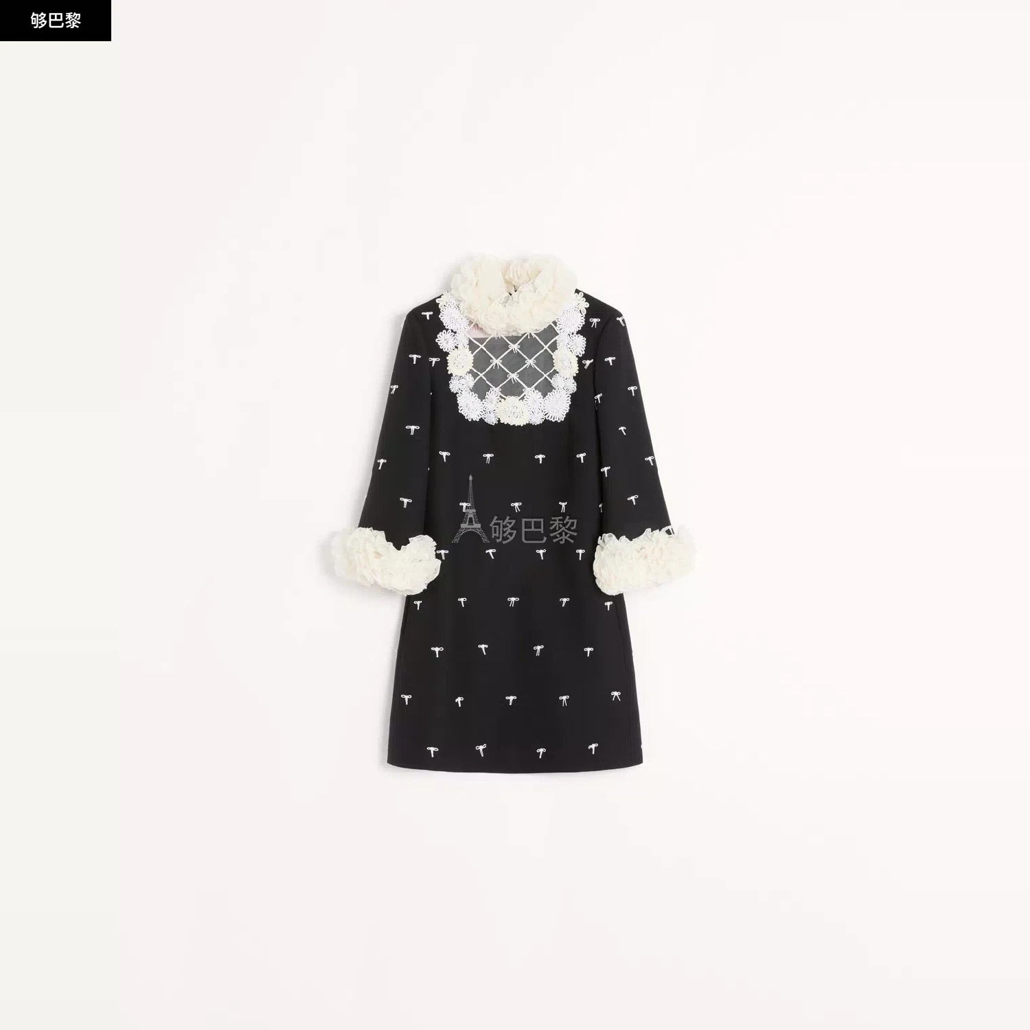 商品Valentino|【预售】 华伦天奴 25春夏 女士 连衣裙 ROBE COURTE BRODÉE EN CRÊPE COUTURE BVAEX81CF_0NA,价格¥54092,第2张图片详细描述