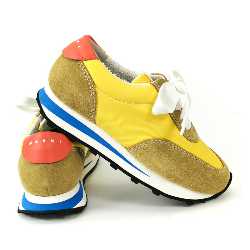 商品Marni|MARNI 女士黄棕拼色休闲风格麂皮混纺面料运动鞋 SNZW006402-P2970-ZL957,价格¥1986,第12张图片详细描述