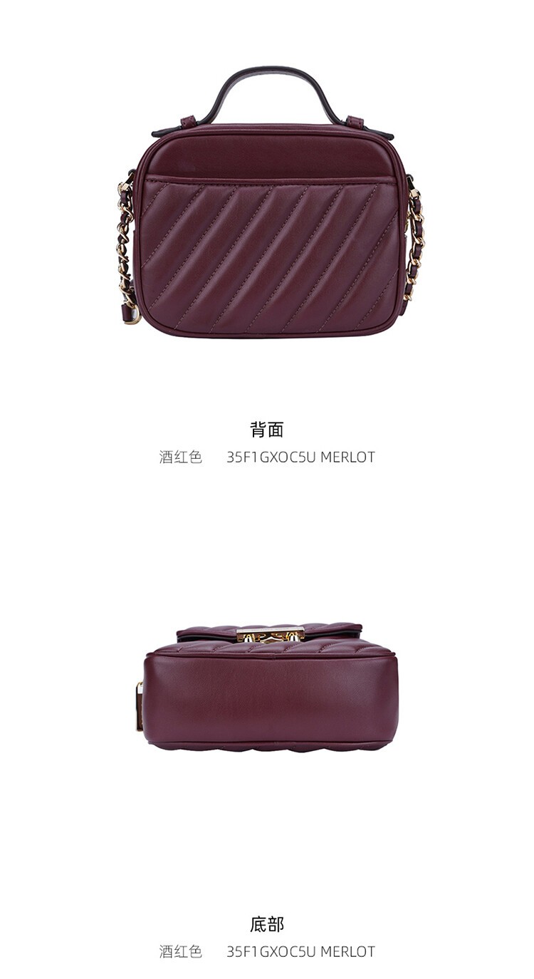 商品Michael Kors|Michael kors 奥莱女士皮质单肩斜挎手提包 35F1GXOC5U-MERLOT,价格¥894,第5张图片详细描述