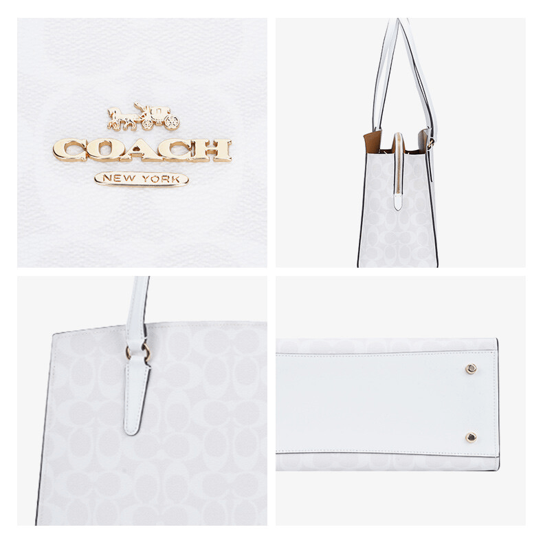 商品[国内直发] Coach|COACH 奥莱款女士大号PVC配皮单肩斜挎手提包 C4075IMRFF,价格¥1923,第8张图片详细描述