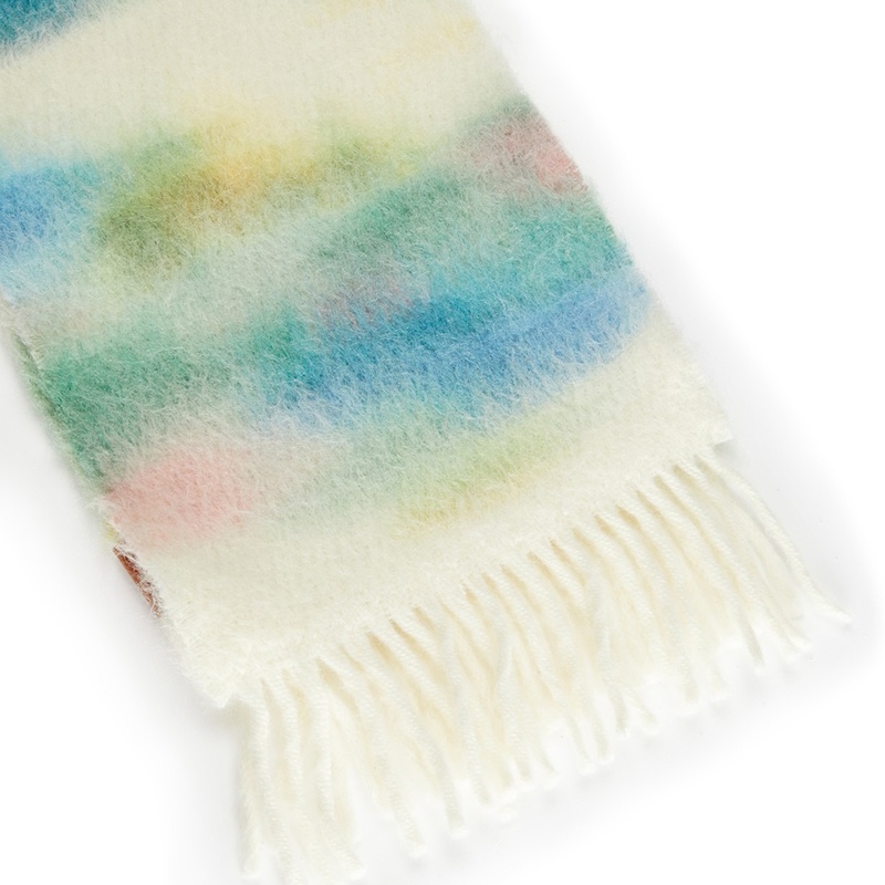 商品Loewe|罗意威 男女通用多色马海毛羊毛图形印流苏围��巾,价格¥4846,第3张图片详细描述