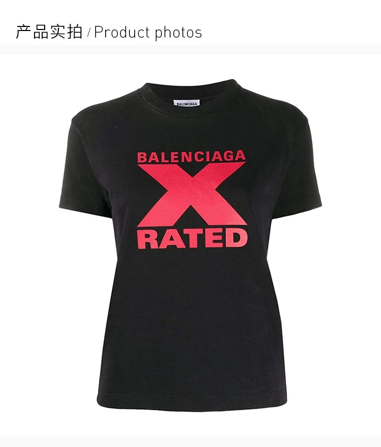 商品Balenciaga|BALENCIAGA 黑色女士T恤 612964-TIVA7-1076,价格¥2050,第5张图片详细描述