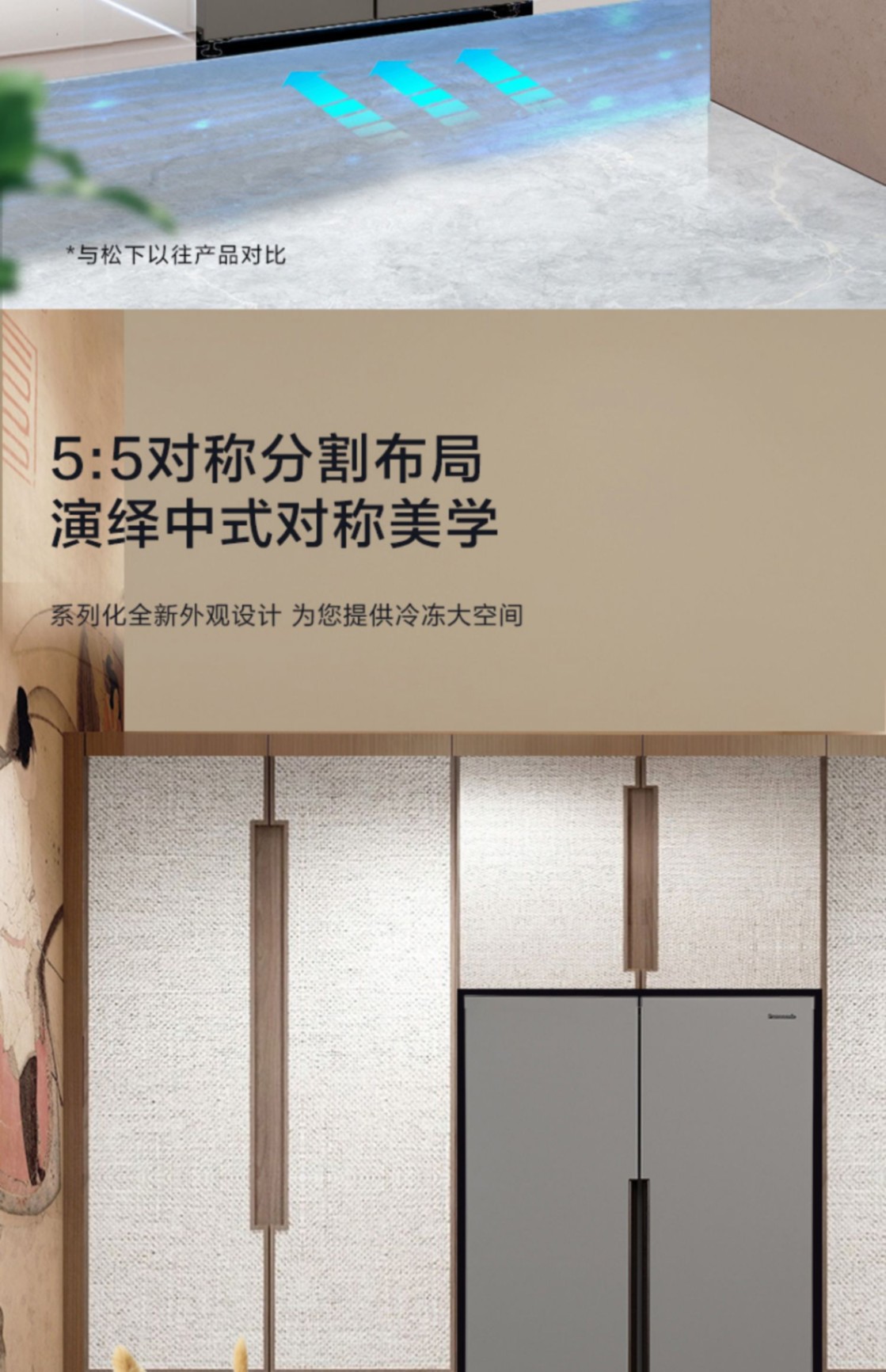 商品[国内直发] Panasonic|Panasonic/松下NB57WPA 嵌入式变频对开门家用电冰箱格调灰,价格¥4090,第6张图片详细描述