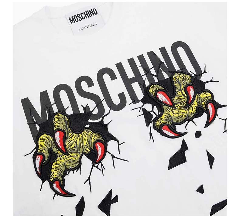 商品Moschino|MOSCHINO 白色女士T恤 EA0719-0540-1001,价格¥2210,第6张图片详细描述