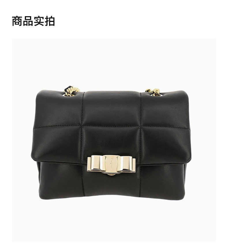 商品[国内直发] Salvatore Ferragamo|Salvatore Ferragamo 菲拉格慕 女士黑色链条包 21-H342-706365,价格¥7385,第2张图片详细描述