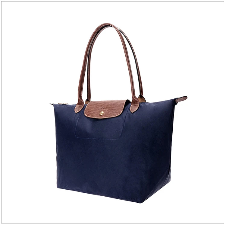 商品Longchamp|Longchamp 珑骧 女士海军蓝色尼龙长柄中号手提包 1899089556,价格¥820,第1张图片详细描述