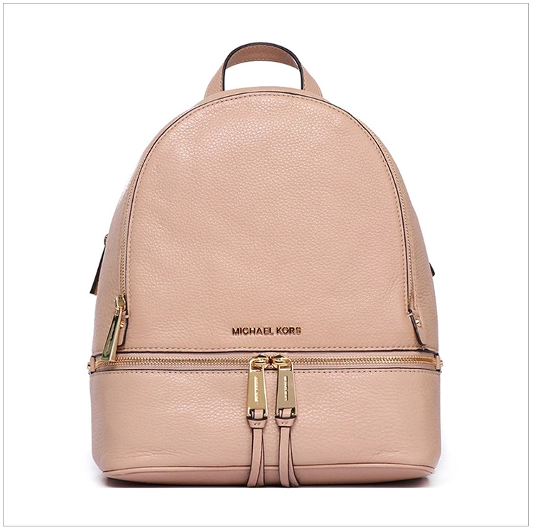 商品Michael Kors|Michael Kors 迈克高仕 女士RHEA ZIP系列裸色皮革荔枝纹中号双肩背包 30S5GEZB1L-OYSTER,价格¥1728,第15张图片详细描述