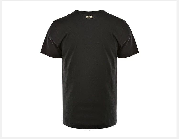 商品Hugo Boss|Hugo Boss 雨果博斯 19春夏 男士黑色纯棉短袖半袖圆领T恤 TEEGOLD-6415-001,价格¥515,第11张图片详细描述