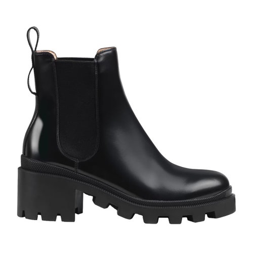 商品Gucci|GUCCI/古驰 22秋冬新款 女士黑色皮革饰水晶双G可拆卸带踝靴550036DKS001000,价格¥9745,第6张图片详细描述