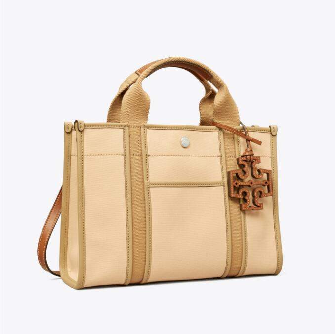 商品Tory Burch|汤丽柏琦 TORY 小号斜纹托特女包单肩斜挎（香港仓发货）,价格¥1462,第10张图片详细描述