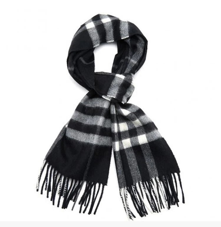 商品Burberry|BURBERRY 黑色男士围巾 8015537,价格¥4034,第4张图片详细描述