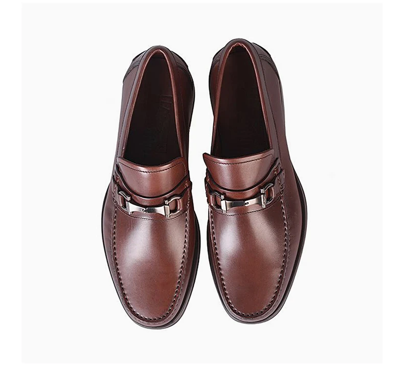 商品Salvatore Ferragamo|SALVATORE FERRAGAMO 男鞋棕色牛皮莫卡辛马衔扣商务休闲皮鞋 0512708,价格¥2872,第7张图片详细描述