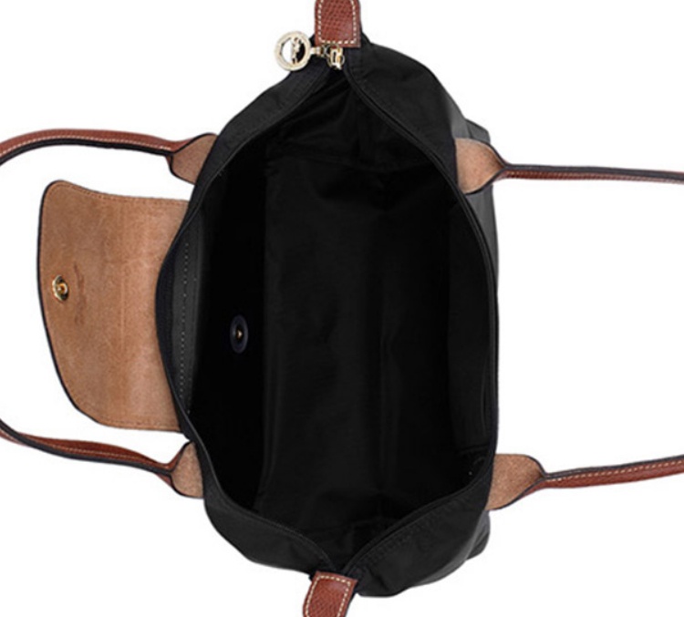 商品Longchamp|LONGCHAMP 珑骧 女士织物可折叠大号长柄女包单肩手提包包 黑色 L1899089001,价格¥639,第4张图片详细描述