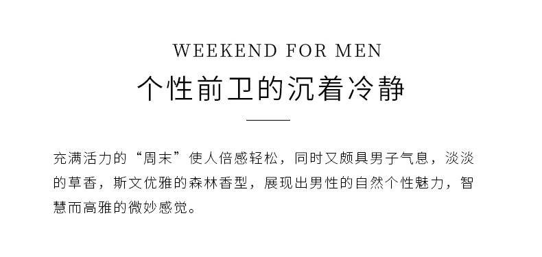 商品[国内直发] Burberry|BURBERRY博柏利(巴宝莉)Weekend周末男士香水30-50-100ml,价格¥211,第2张图片详细描述