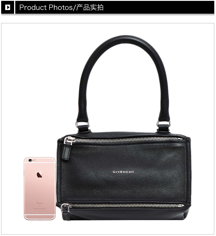 商品[国内直发] Givenchy|GIVENCHY 纪梵希 女士黑色山羊皮手提包 BB05251013-001,价格¥9879,第6张图片详细描述