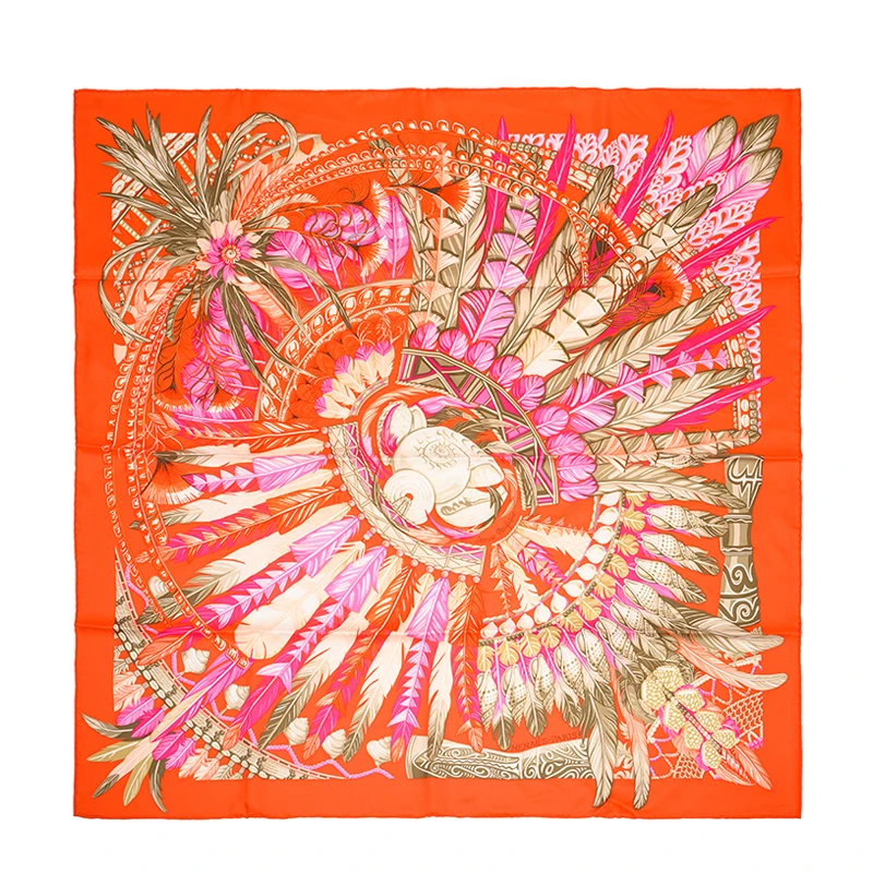 商品Hermes|HERMÈS 女士印花丝巾 SCARF90ORN14,价格¥3379,第1张图片详细描述