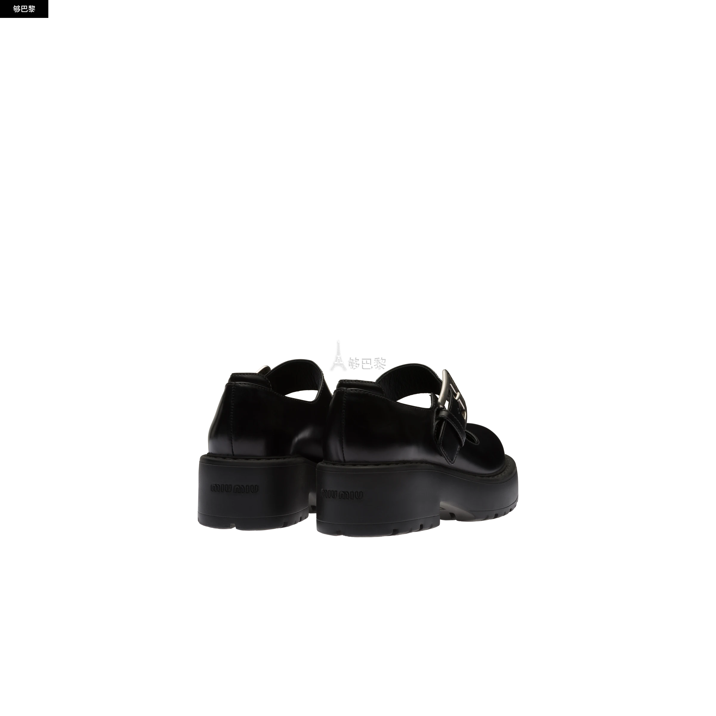 商品Miu Miu|【预售】 缪缪 25春夏 女士 厚底鞋 Ballerines en cuir 5F786D_B4L_F0002_F_DX55 ,价格¥8277,第5张图片详细描述