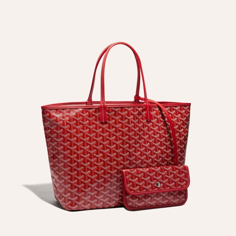 商品Goyard|高雅德 Saint Louis PM男女黑色帆布/小牛皮手提包 STLOUIPMLTY01CL03P（十色可选）,价格¥13567,第7张图片详细描述