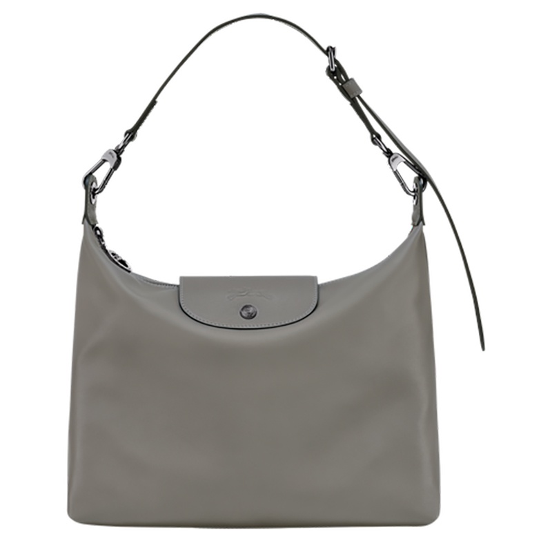 商品Longchamp|珑骧 LE PLIAGE XTRA 牛皮hobo月牙腋下包手提包单肩包 中号 灰色,价格¥4439,第2张图片详细描述
