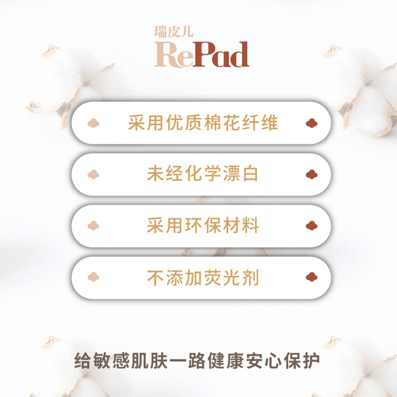 商品RePad|瑞皮儿卫生巾4种尺寸日夜组合装姨妈巾33片超薄透气清爽量贩装,价格¥27,第3张图片详细描述
