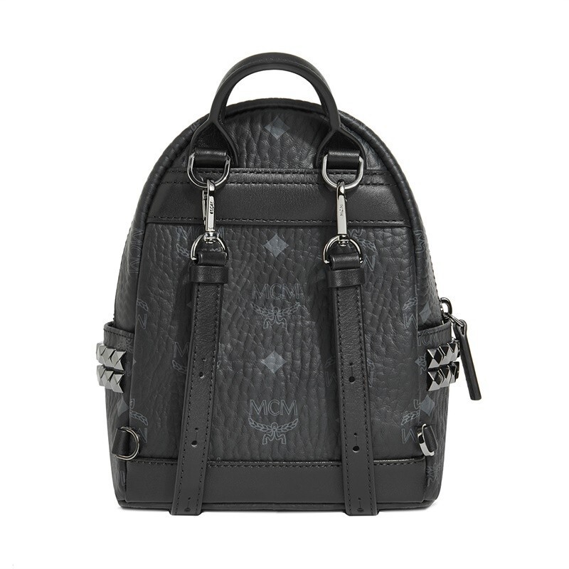 商品[国内直发] MCM|MCM 女士Stark Visetos系列超迷你款黑色经典LOGO印花人造革双肩背包 MMKAAVE13CO001,价格¥4647,第8张图片详细描述