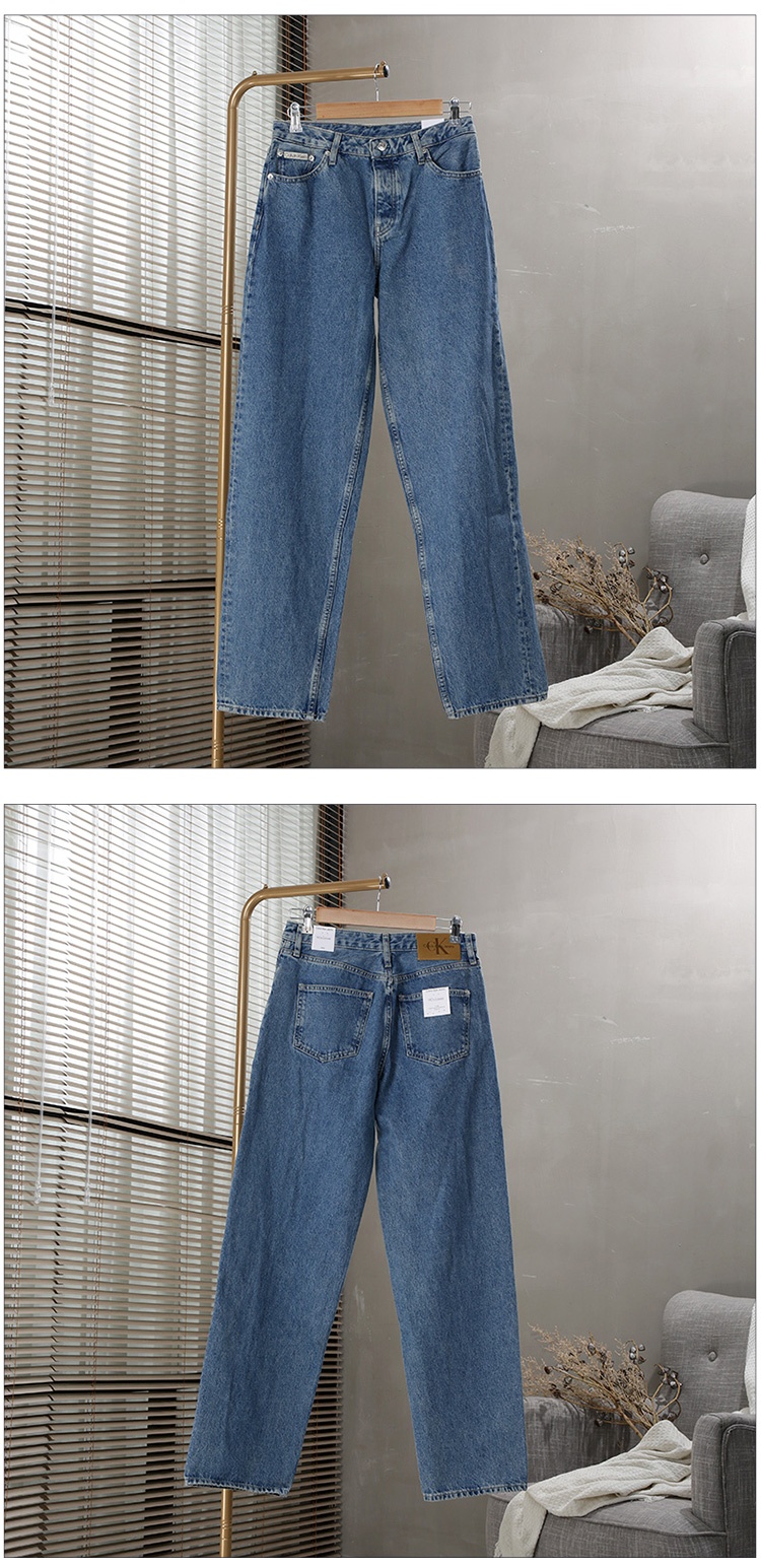 商品[国内直发] Calvin Klein|Calvin Klein/CK 女士浅蓝色门襟扣洞款牛仔直筒裤 ,价格¥799,第6张图片详细描述