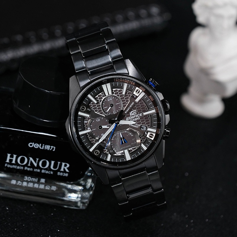 商品[国内直发] Casio|卡西欧手表EDIFICE薄款太阳能系列  人造蓝宝石玻璃镜面  蓝牙连接功能,价格¥2803,第3张图片详细描述