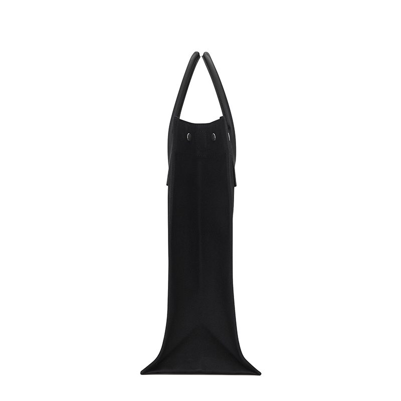 商品Yves Saint Laurent|SAINT LAURENT PARIS/圣罗兰 21新款 RIVE GAUCHE N/S系列 女士黑色/白色棉质徽标印花按扣开合手提购物包,价格¥9508,第3张图片详细描述
