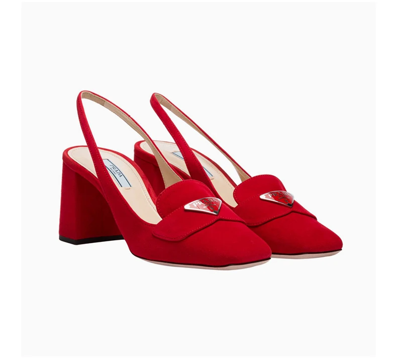 商品Prada|PRADA 女士红色麂皮高跟鞋 1D016M-008-F0011,价格¥4660,第4张图片详细描述