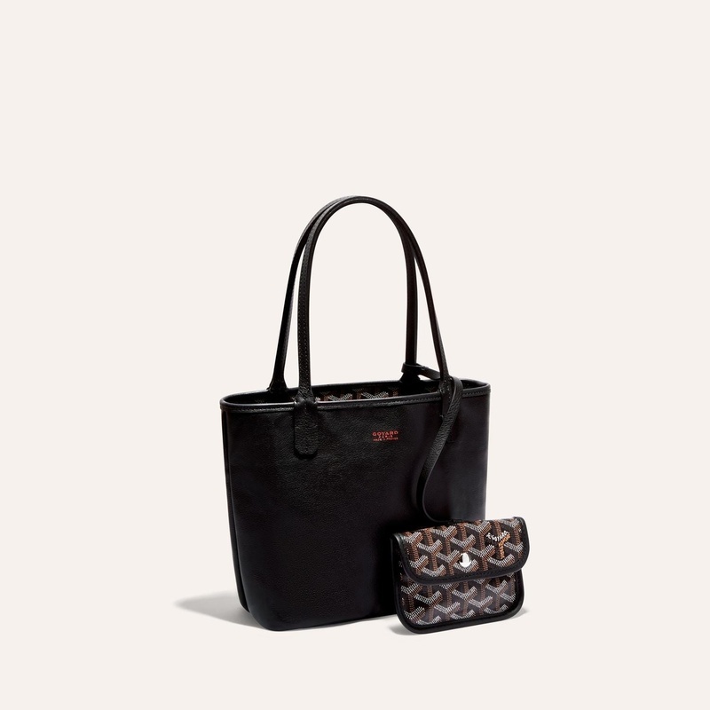 商品Goyard|高雅德 Anjou Mini男女黑色帆布/小牛皮手提包 ANJOUSMINCG01TY01P（十一色可选）,价格¥18634,第4张图片详细描述